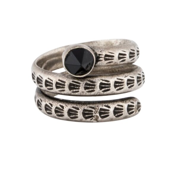 Authentic Saint Laurent Crystal Wrap Ring - Sz 10 - Picture 1 of 7